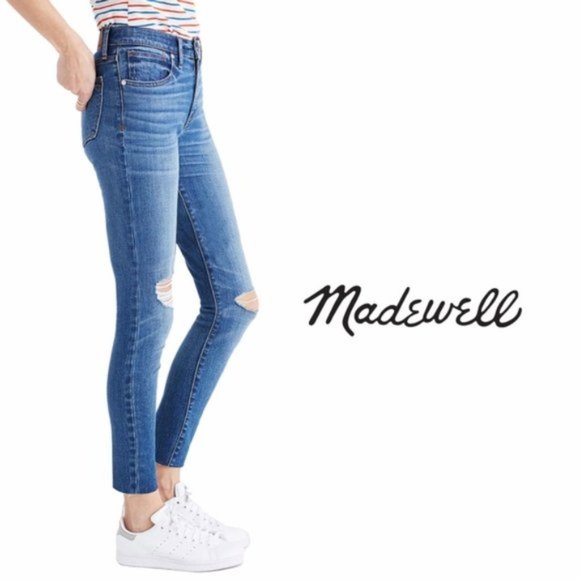 Madewell Denim - Madewell 9" High Rise Skinny Distressed Jeans